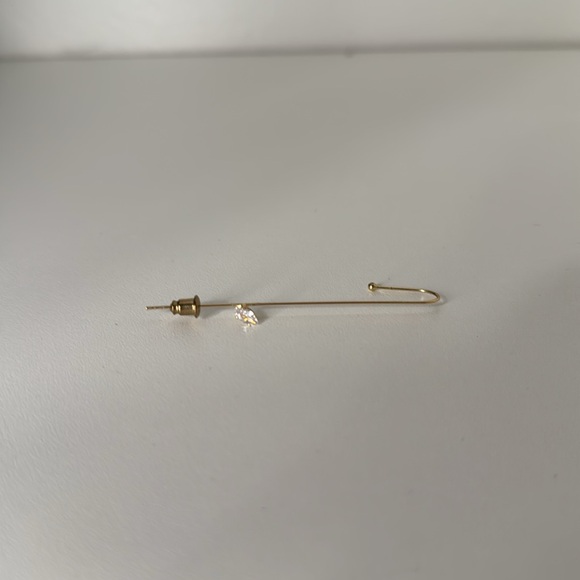 Silver and Gold Hook Earrings - Picture 5 of 6